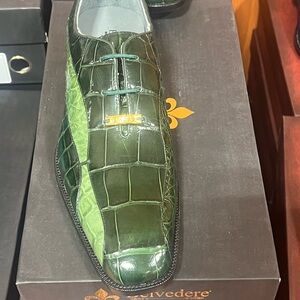 Belvedere two tone Green Crocodile Leather Oxfords 2025 edition!!